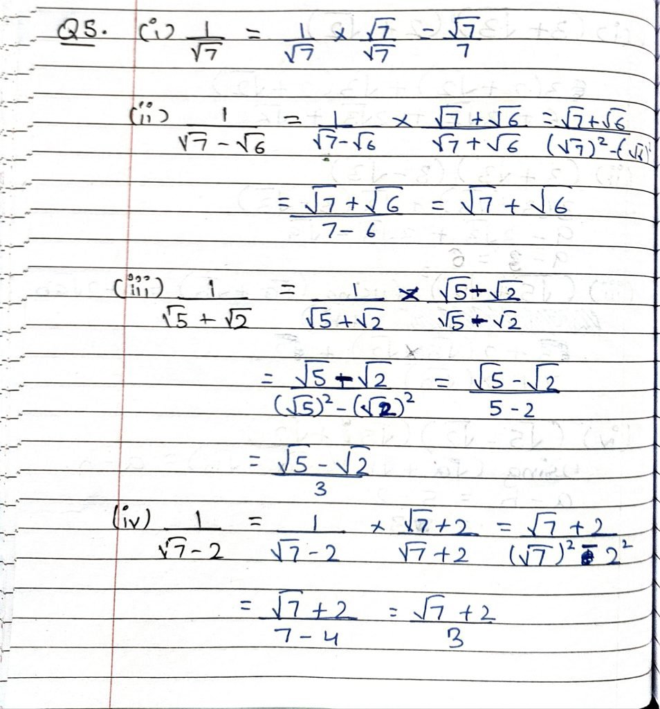 Class 9 Maths Exercise 1.4 Solution 5